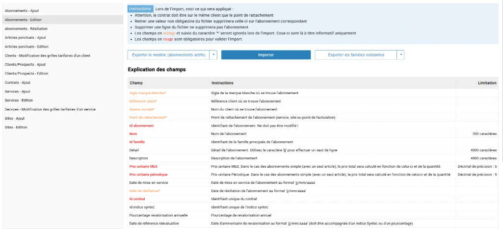 Imports en masse